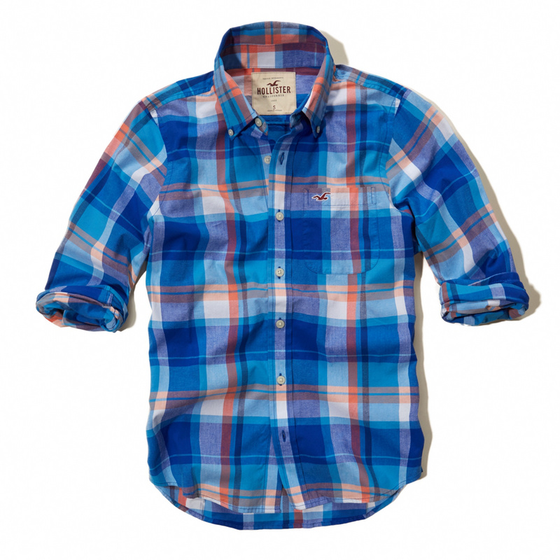 Hollister Hombres Pura Algodón Camisa HCO4509